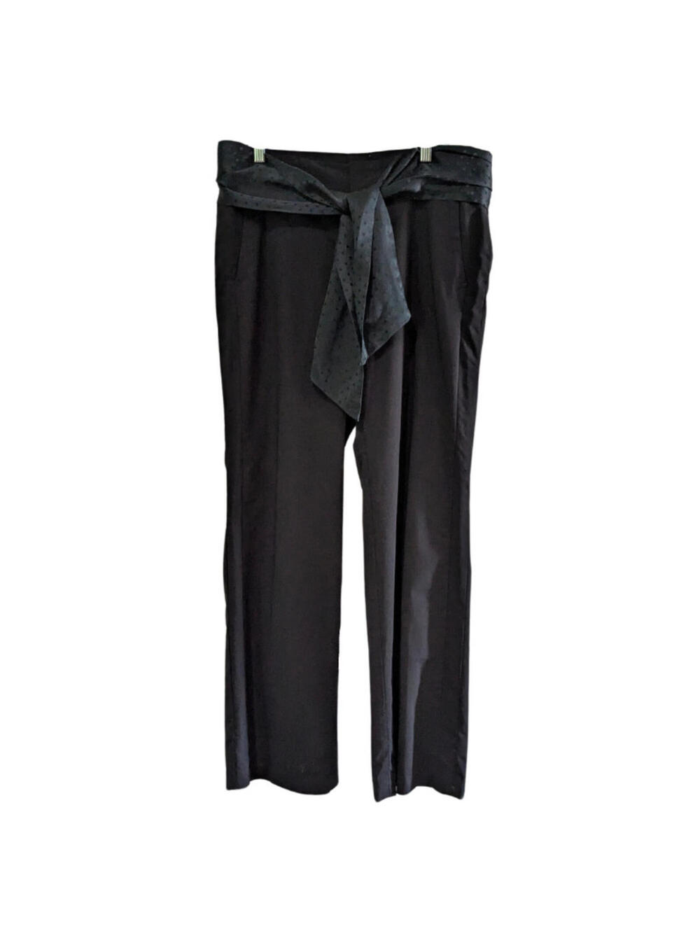 Banana Republic Women's Martin Wool Pants Black, Size 14, Stretch, Silk Belt